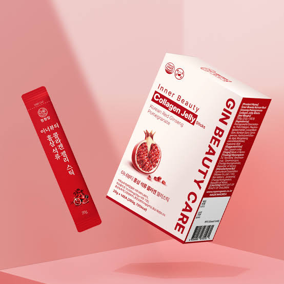 INNER BEAUTY COLLAGEN & POMEGRANATE  RED GINSENG JELLY 14 STICKS 280GM