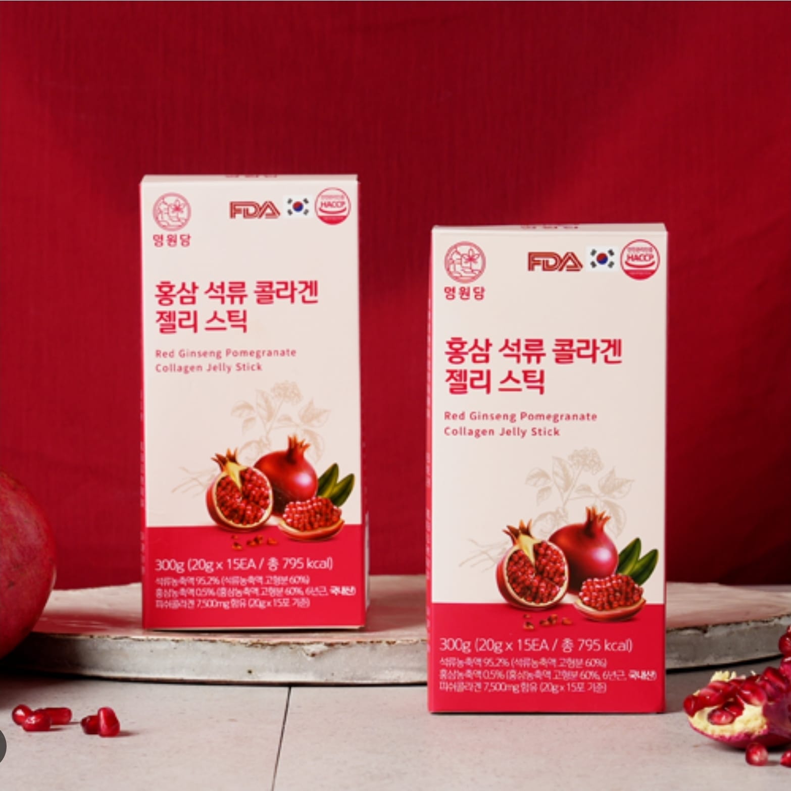 أعواد الكولاجين الفاخرة مع الرمان والجينسنغ، 14 عودًا Premium Pomegranate  ginseng Collagen Stick  14 sticks